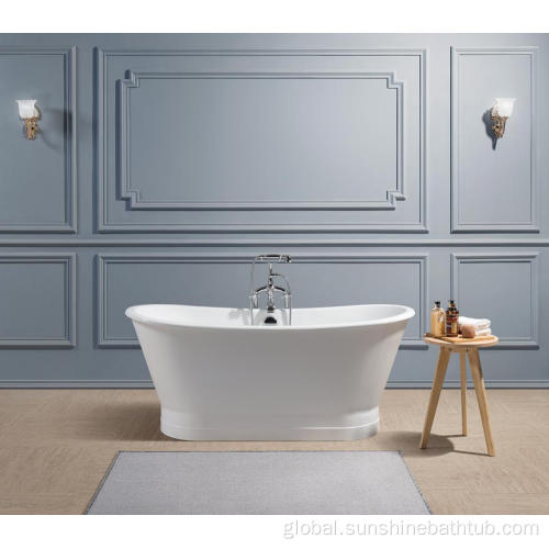 Bathtub with Skirt 67'' French Bateau Double Slipper Tub Hotel Project Manufactory